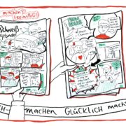 Alltagsmomente als live gezeichnete Comics