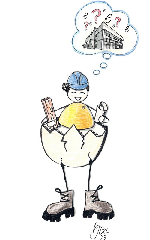 Illustration Das Gelbe vom Ei im Holzbau